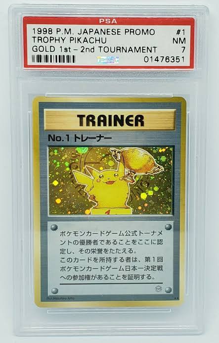 Trophy Pikachu Trainer No.1 card