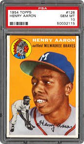 Topps Hank Aaron Rookie Card 1954 #128