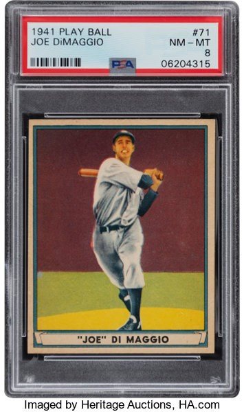 Issued by Gum, Inc., Joe DiMaggio, from the Play Ball America series  (R334), issued by Gum, Inc.